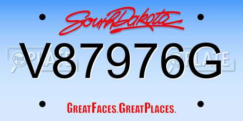 V87976G South Dakota License Plate