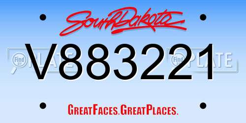 V883221 South Dakota License Plate