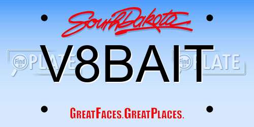 V8BAIT South Dakota License Plate