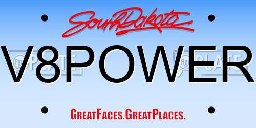 V8POWER South Dakota License Plate
