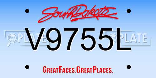 V9755L South Dakota License Plate