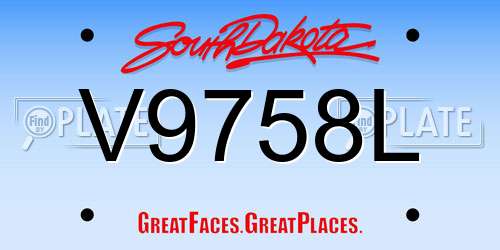 V9758L South Dakota License Plate
