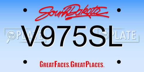 V975SL South Dakota License Plate