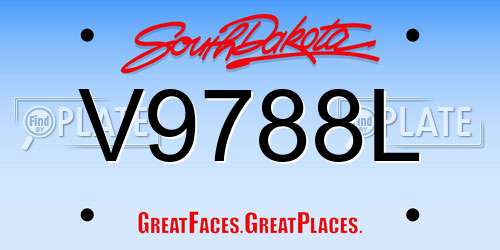 V9788L South Dakota License Plate