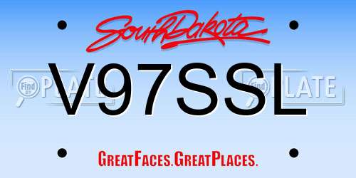 V97SSL South Dakota License Plate