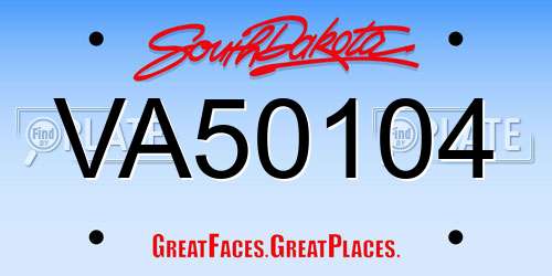VA50104 South Dakota License Plate