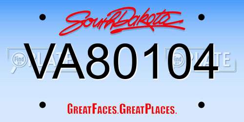 VA80104 South Dakota License Plate