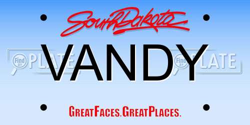VANDY South Dakota License Plate
