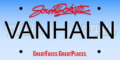 VANHALN South Dakota License Plate