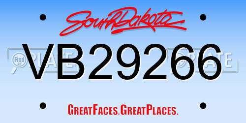 VB29266 South Dakota License Plate