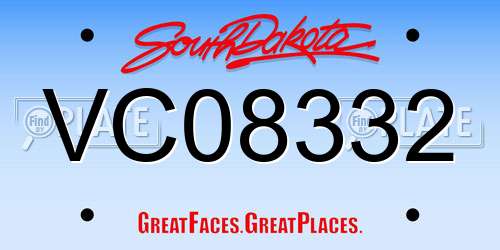 VC08332 South Dakota License Plate