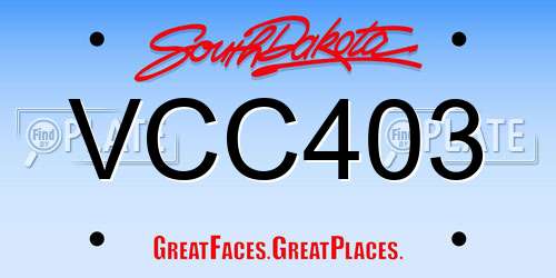 VCC403 South Dakota License Plate