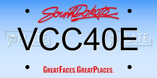 VCC40E South Dakota License Plate