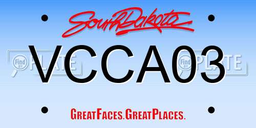VCCA03 South Dakota License Plate