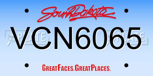 VCN6065 South Dakota License Plate