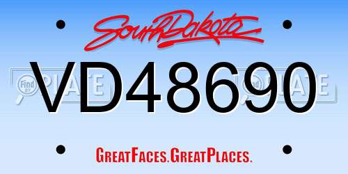 VD48690 South Dakota License Plate