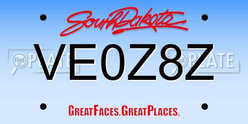 VE0Z8Z South Dakota License Plate