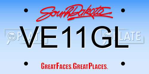 VE11GL South Dakota License Plate