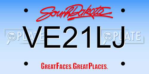 VE21LJ South Dakota License Plate