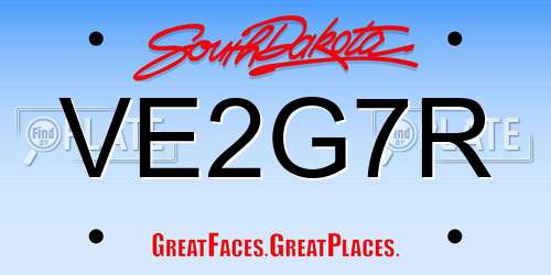 VE2G7R South Dakota License Plate