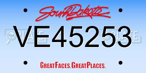 VE45253 South Dakota License Plate