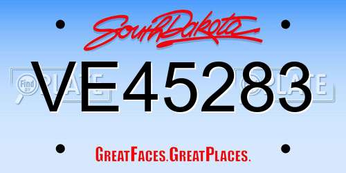 VE45283 South Dakota License Plate