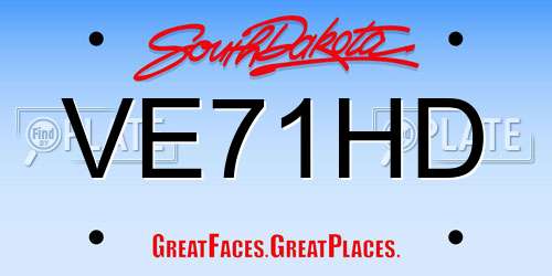 VE71HD South Dakota License Plate