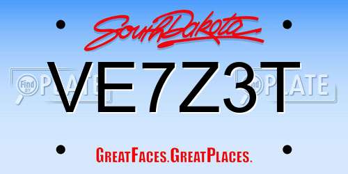 VE7Z3T South Dakota License Plate