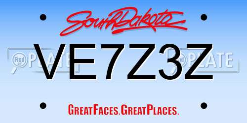 VE7Z3Z South Dakota License Plate