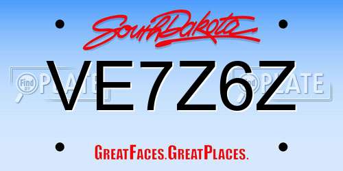 VE7Z6Z South Dakota License Plate