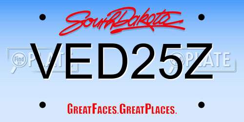 VED25Z South Dakota License Plate