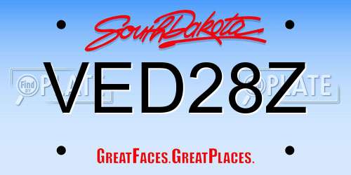 VED28Z South Dakota License Plate