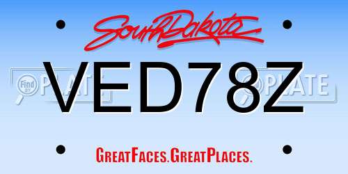 VED78Z South Dakota License Plate