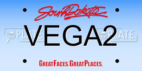VEGA2 South Dakota License Plate