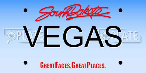 VEGAS South Dakota License Plate
