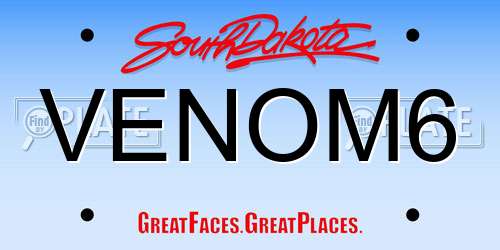 VENOM6 South Dakota License Plate