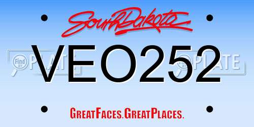 VEO252 South Dakota License Plate