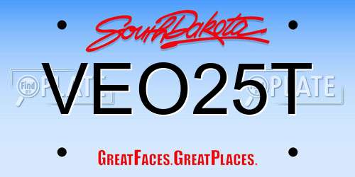 VEO25T South Dakota License Plate