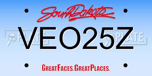 VEO25Z South Dakota License Plate