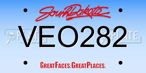 VEO282 South Dakota License Plate