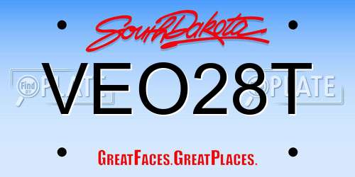 VEO28T South Dakota License Plate
