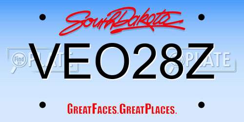 VEO28Z South Dakota License Plate