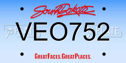 VEO752 South Dakota License Plate