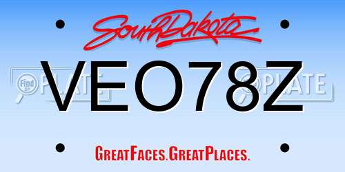 VEO78Z South Dakota License Plate