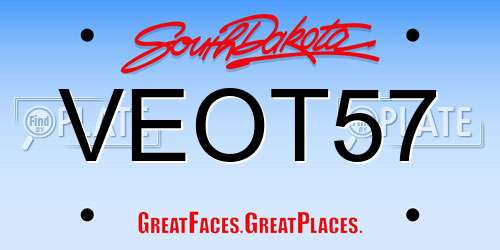 VEOT57 South Dakota License Plate