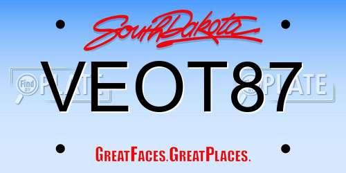 VEOT87 South Dakota License Plate