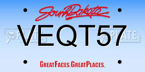 VEQT57 South Dakota License Plate