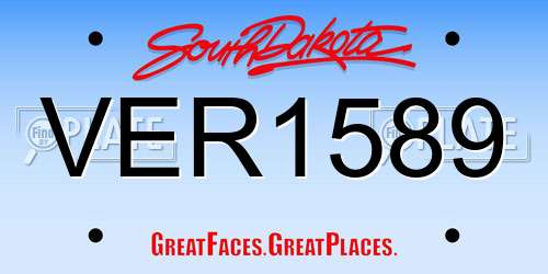VER1589 South Dakota License Plate
