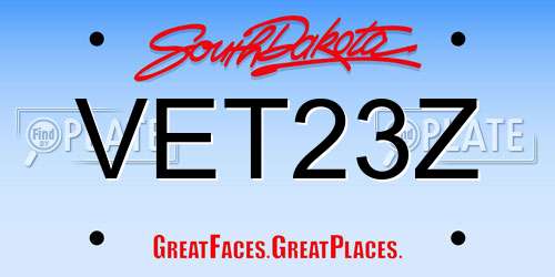 VET23Z South Dakota License Plate
