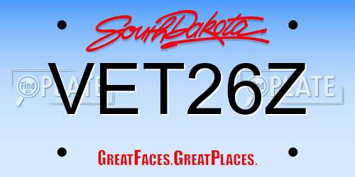 VET26Z South Dakota License Plate